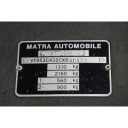 1983 Talbot-Matra Murena 2.2L 'S'
